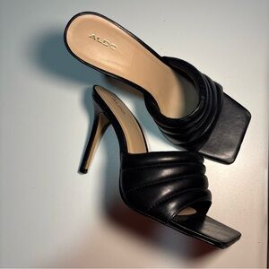 ALDO Black Strappy Heeled Mules